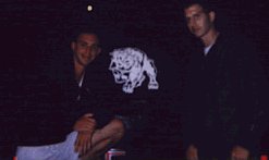 Me and mark in back of my car, and yes thats a decal of a dog.